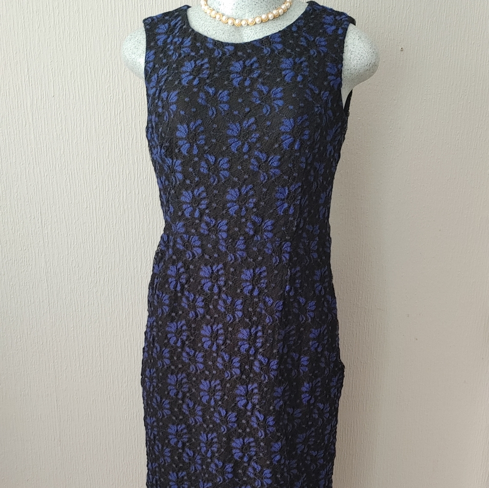 Jones Studio Sleeveless Black/Blue Dress Size 4